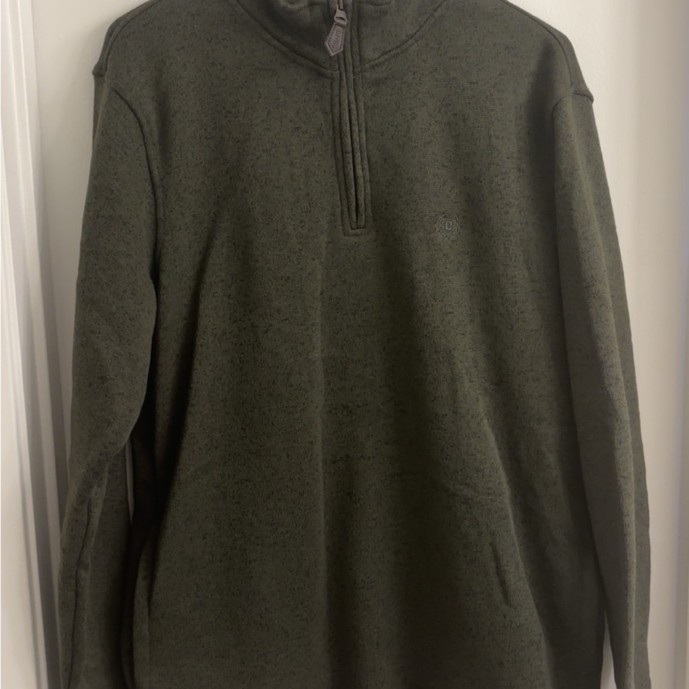 Chaps Forest Green Zip-Up Sweater